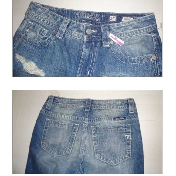 SOLD Miss Me Torn Plaid Patch Boyfriend Ankle Jeans 25 - Picture 6 of 7